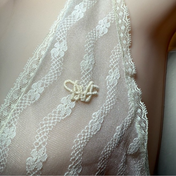 Rare 70’s Diane Von Furstenberg Nylon/Lace Tie Sheer Lace Sexy Maxi Size Medium - Picture 4 of 9